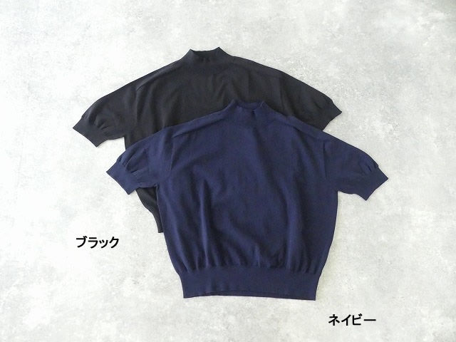 LinenYa(リネンヤ) モックネック5分袖ニットの商品画像3