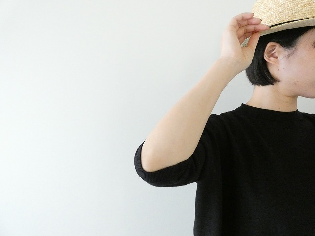 LinenYa(リネンヤ) ボートネック5分袖ニットの商品画像3