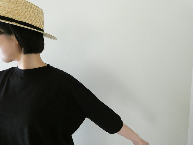 LinenYa(リネンヤ) ボートネック5分袖ニットの商品画像5