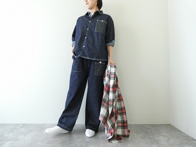 HAYATE デュアルシーズンデニム ステッチ沢山パンツ