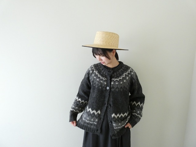 シェットランドウール求心柄カーディガン