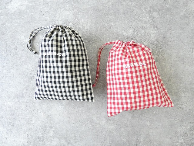 GINGHAM CHECK DRAWSTRING BAG　Ssize