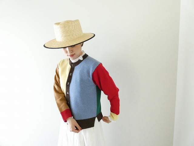 UPW数字刺繍クルーカーディガン