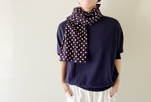 抜染水玉のミニマフラー