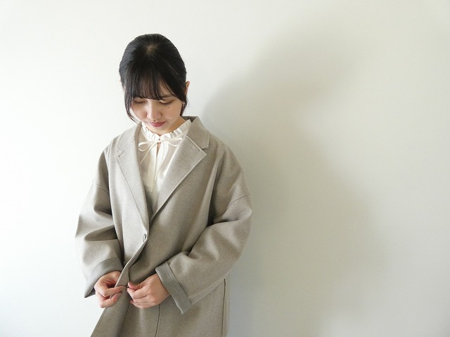 ウールライクワイドテーラーハーフコート