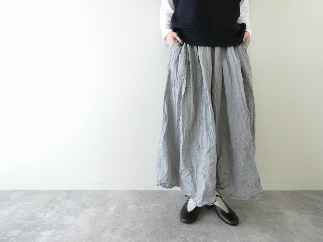 シャンブレーギャザースカート