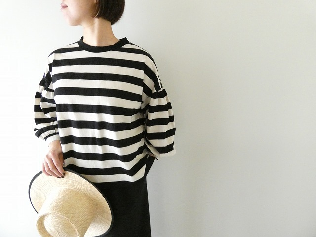 UNIVERSAL SEVEN(ユニヴァーサル セブン) 度詰め天竺ボーダーギャザーパフプルオーバーの商品画像4