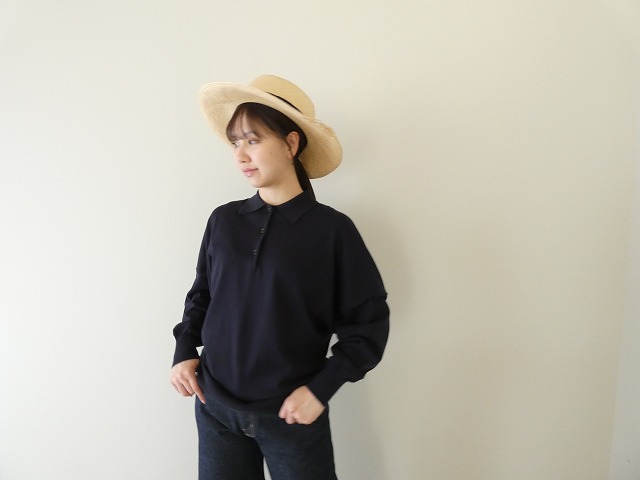 ワイドニットポロ
