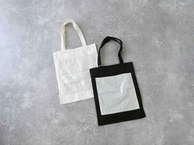 オックス×40/1リネン箔プリントビックポケットトート