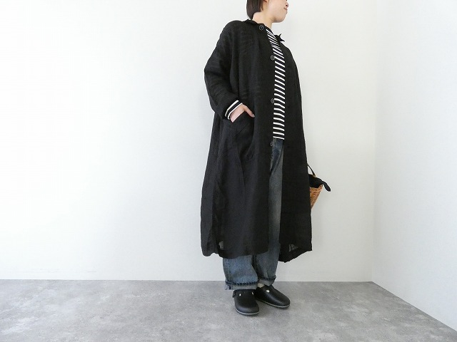 リネン先染めガーゼジャルダンコート