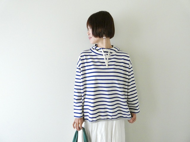 HAYATE・セーラーボーダー裾ギャザーボーダーパーカー