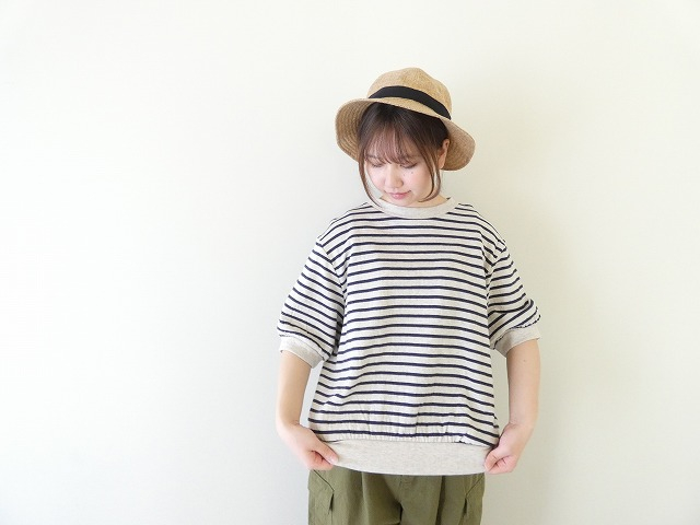 スーピマコットン裾リブ半袖プルオーバー