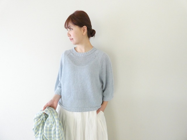 リネン7分袖セーター