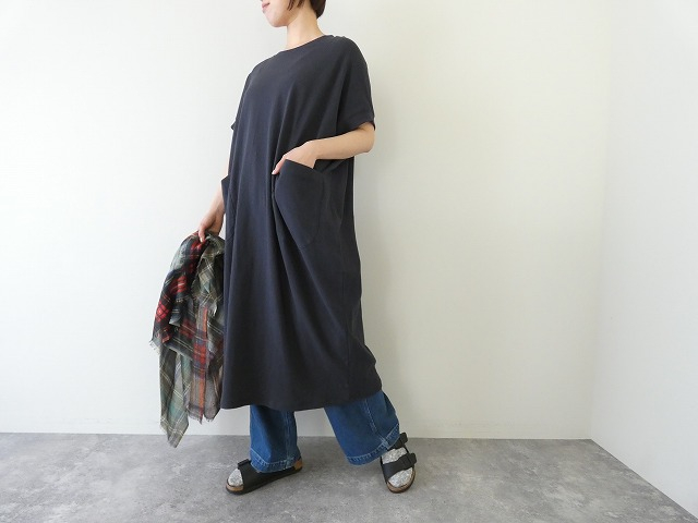 空紡天竺フレンチスリーブワンピース