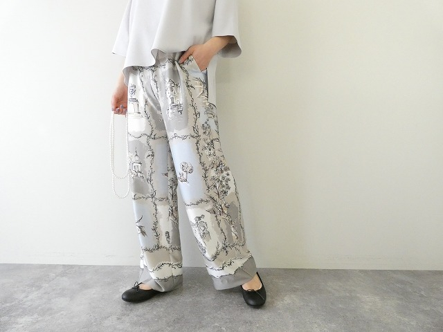 ローマプリントローストリングパンツ