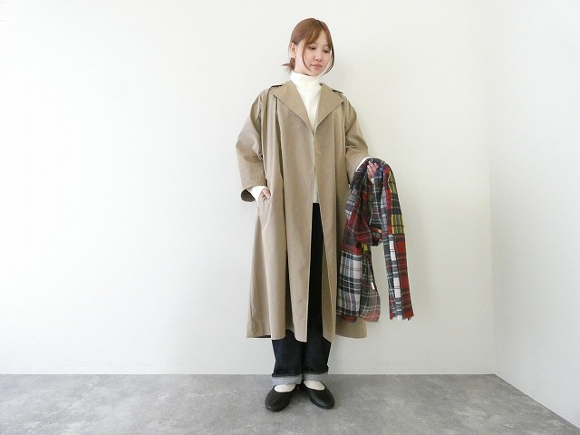 Pe/N割繊タフタヴィンテージタンブラー撥水加工ベルト付きコート