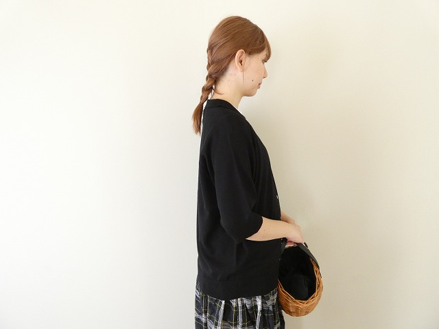 homspun(ホームスパン) ソフトコンパクトヤーン6分袖襟付きカーディガンの商品画像4