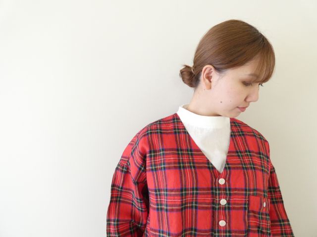 快晴堂(かいせいどう) タータンチェック/エバーグリーンふわりカーディガンの商品画像5