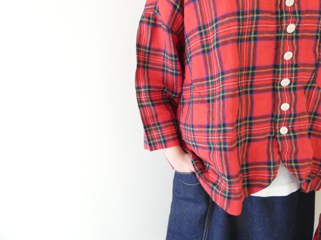 快晴堂(かいせいどう) タータンチェック/エバーグリーンふわりカーディガンの商品画像6