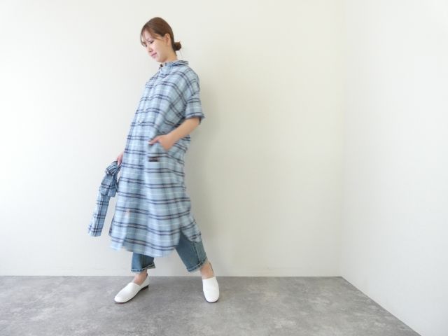 快晴堂(かいせいどう) タータンチェック/エバーグリーンWide丸衿/タブ・半袖ワンピースの商品画像9