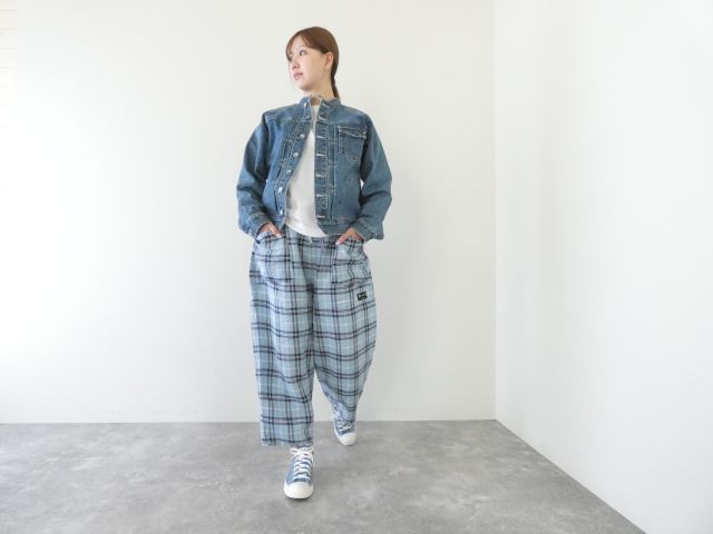 快晴堂(かいせいどう) タータンチェック/エバーグリーン斜めポケットパンツの商品画像2