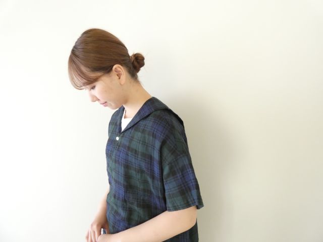快晴堂(かいせいどう) タータンチェック/エバーグリーンセーラーズシャツの商品画像5