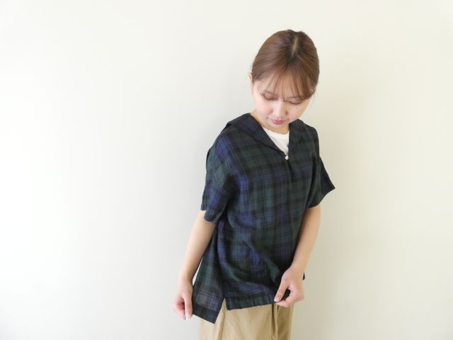 快晴堂(かいせいどう) タータンチェック/エバーグリーンセーラーズシャツの商品画像8