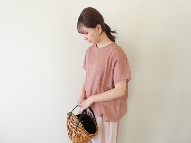 Sarahwear(サラウェア) Shirring Lawn Check　シャーリングローンチェッククルーネック半袖ブラウスの商品画像4