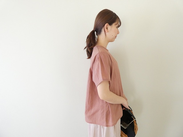 Sarahwear(サラウェア) Shirring Lawn Check　シャーリングローンチェッククルーネック半袖ブラウスの商品画像6