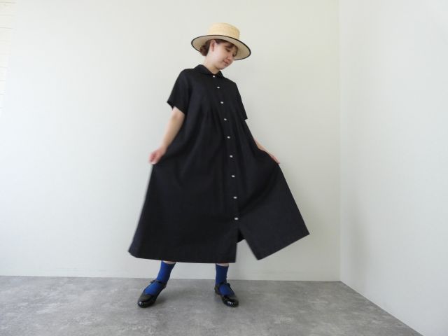 bulle de savon(ビュルデサボン) 5.5ozデニム丸衿ワンピースの商品画像1