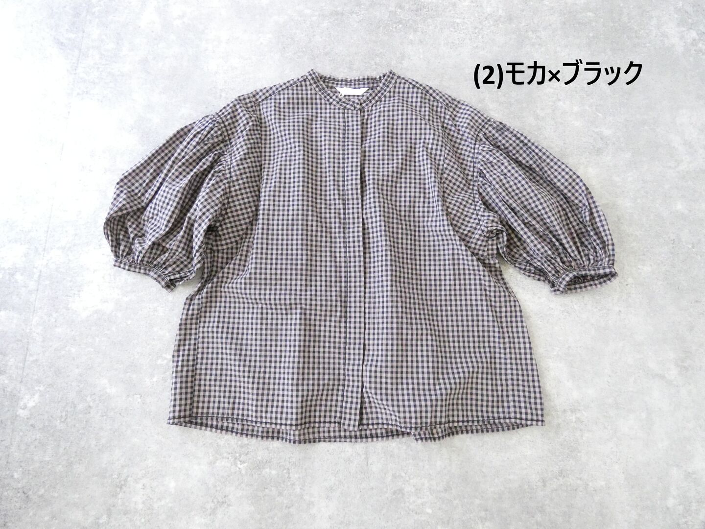 homspun(ホームスパン) ギンガム&無地パフスリーブブラウスの商品画像28