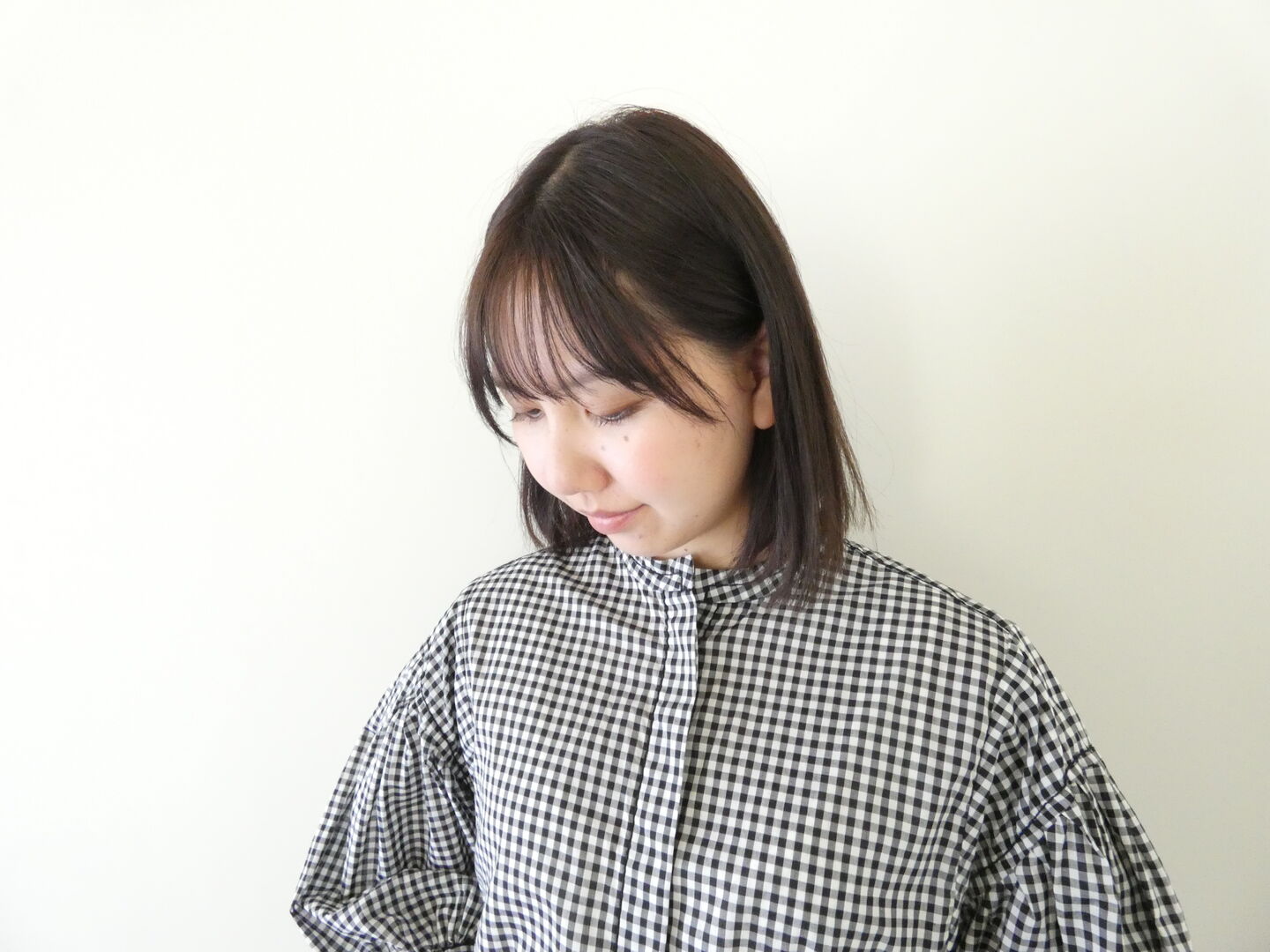 homspun(ホームスパン) ギンガム&無地パフスリーブブラウスの商品画像3