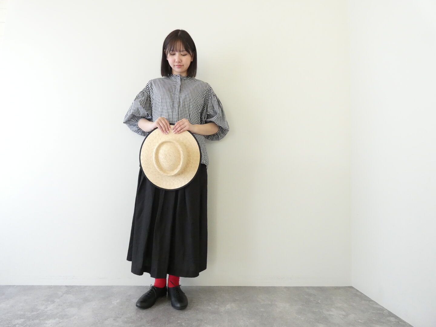 homspun(ホームスパン) ギンガム&無地パフスリーブブラウスの商品画像8