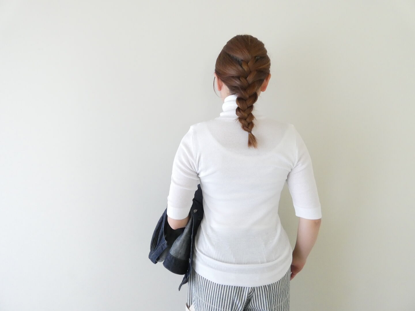 homspun(ホームスパン) 丸胴テレコ5分袖タートルプルオーバーの商品画像10