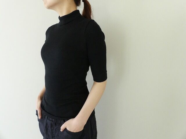 homspun(ホームスパン) 丸胴テレコ5分袖タートルプルオーバーの商品画像13