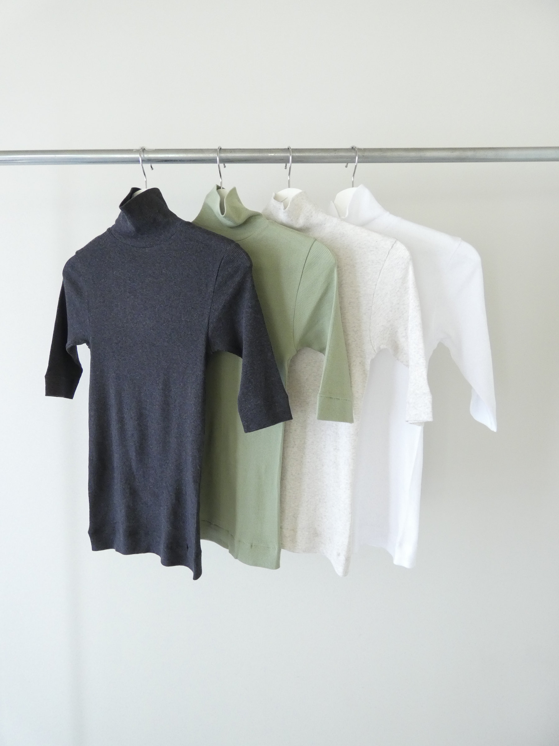 homspun(ホームスパン) 丸胴テレコ5分袖タートルプルオーバーの商品画像7