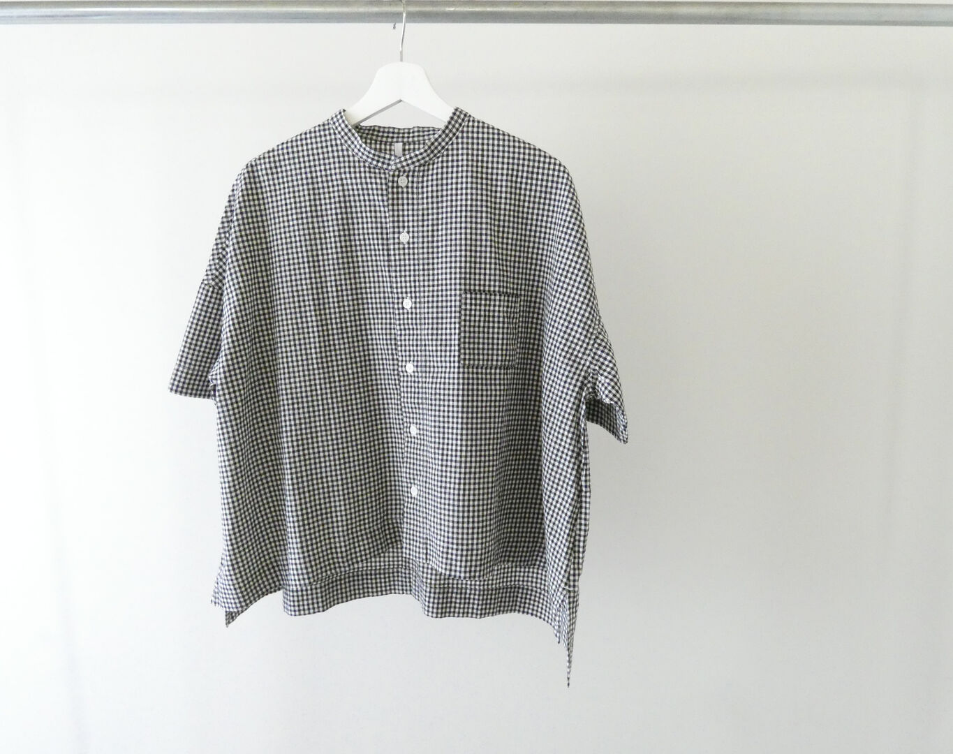 grin(グリン) モノトーンチェック5分袖ワイドシャツの商品画像10