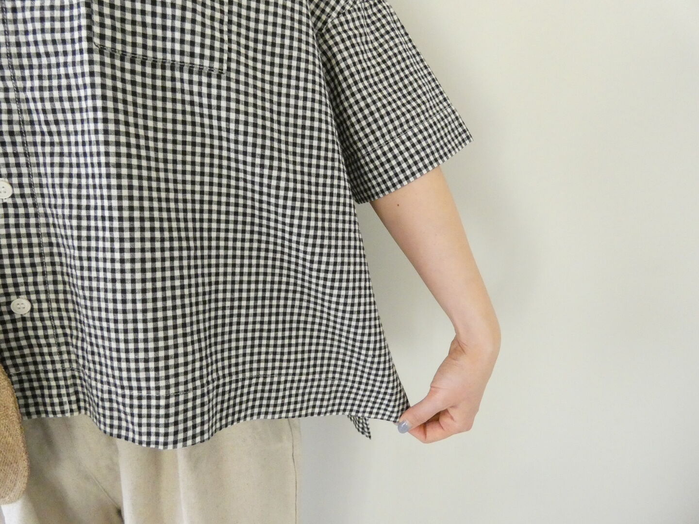 grin(グリン) モノトーンチェック5分袖ワイドシャツの商品画像17