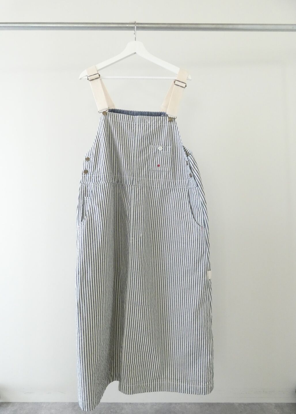 快晴堂(かいせいどう) HAYATE・Duty Wear/小さな造船所のワークウエアヒッコリーBIGオーバーオールスカートの商品画像10