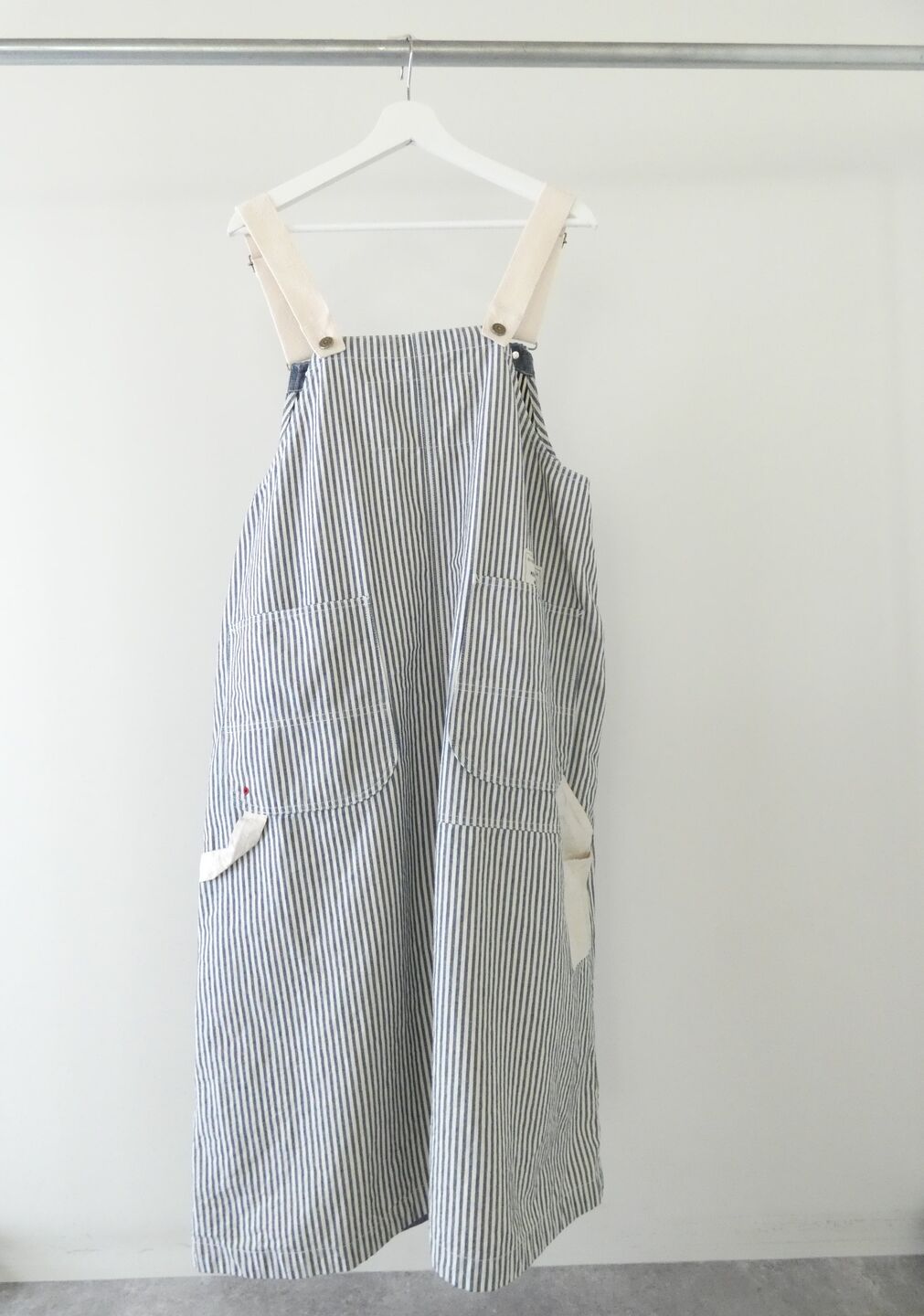 快晴堂(かいせいどう) HAYATE・Duty Wear/小さな造船所のワークウエアヒッコリーBIGオーバーオールスカートの商品画像12