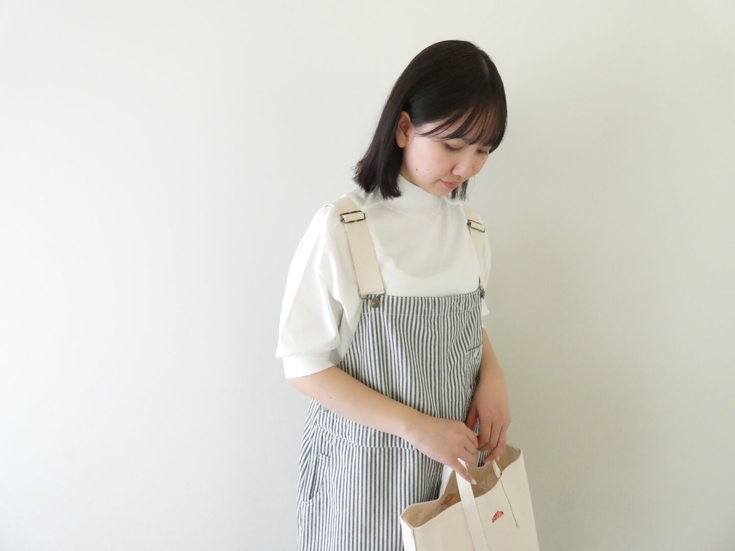 快晴堂(かいせいどう) HAYATE・Duty Wear/小さな造船所のワークウエアヒッコリーBIGオーバーオールスカートの商品画像2