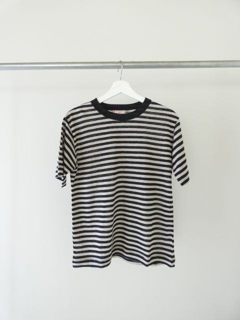 mao made(マオメイド) ベルギーリネンハーフスリーブ細しましまTEEの商品画像11