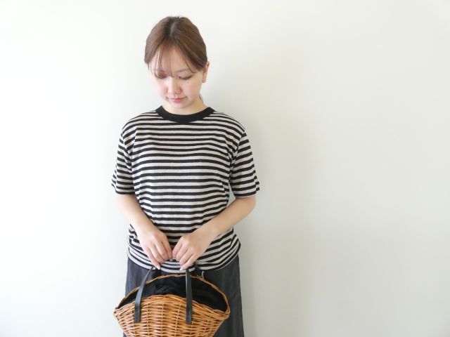 mao made(マオメイド) ベルギーリネンハーフスリーブ細しましまTEEの商品画像3