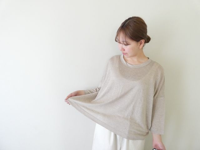 mao made(マオメイド) ベルギーリネン7分袖ワイドTEEの商品画像7