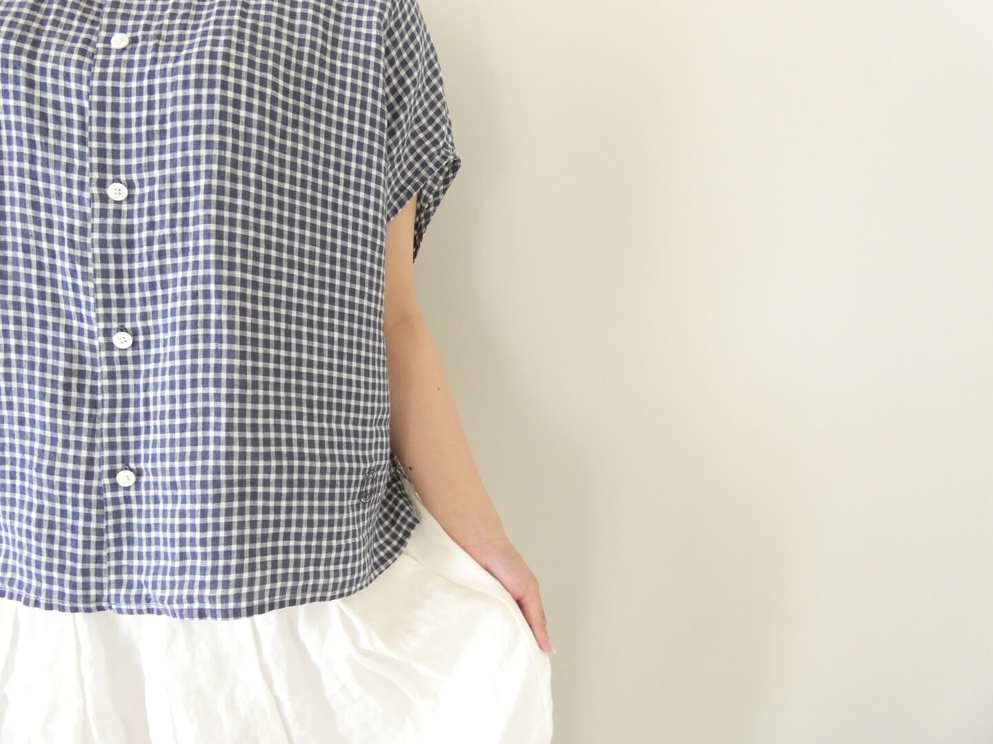 ORCIVAL(オーシバル) リネンチェックスリーブレスシャツの商品画像4