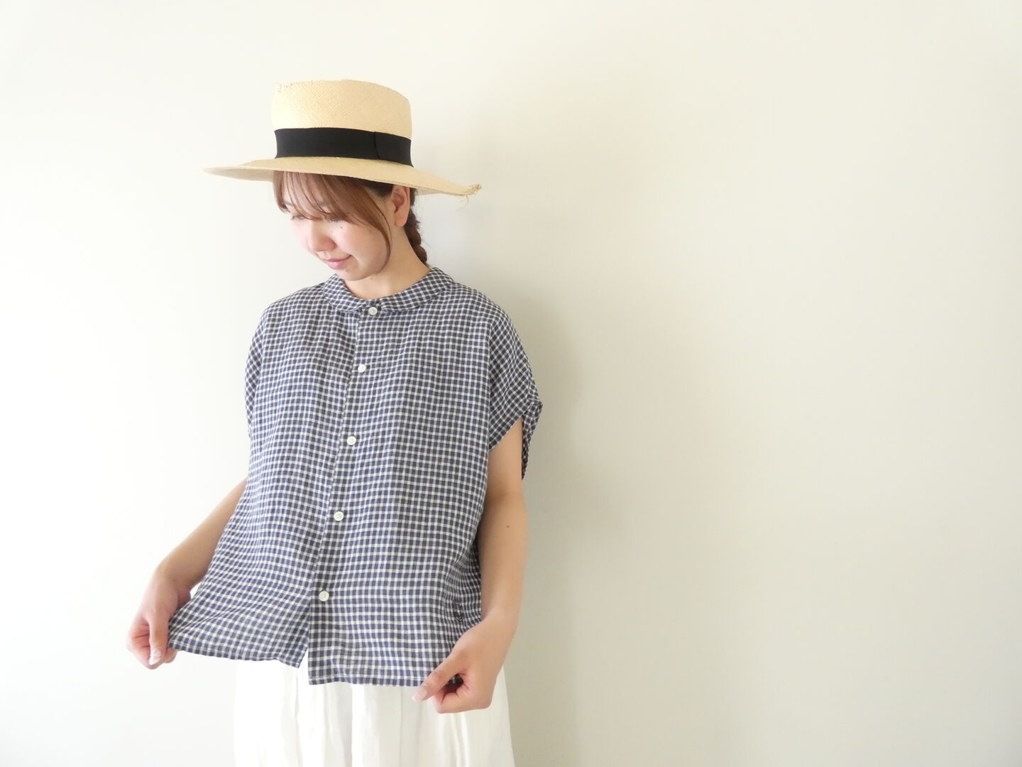 ORCIVAL(オーシバル) リネンチェックスリーブレスシャツの商品画像6