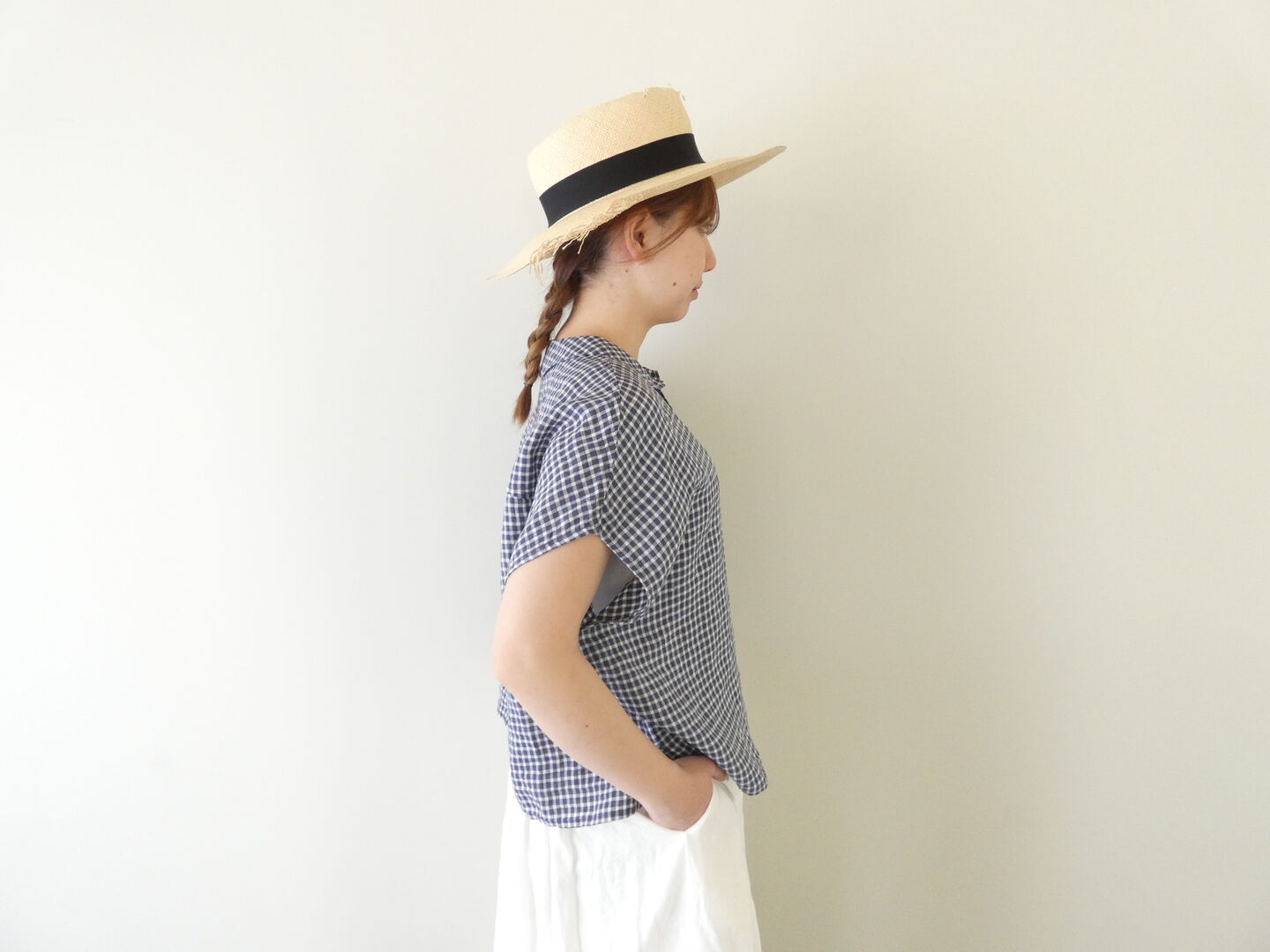 ORCIVAL(オーシバル) リネンチェックスリーブレスシャツの商品画像7