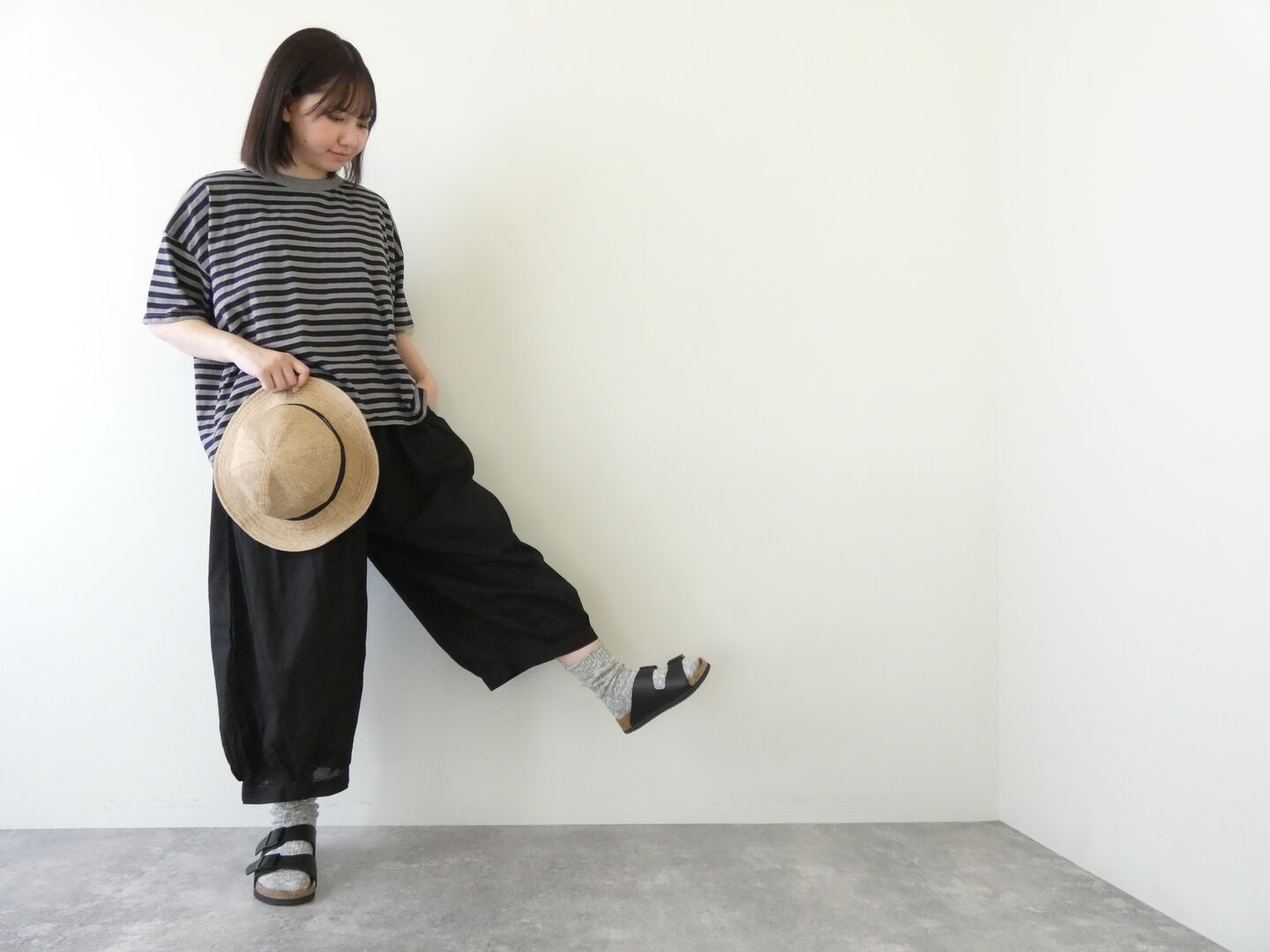 prit(プリット) 30/1綿麻ローンタックバルーンパンツの商品画像1