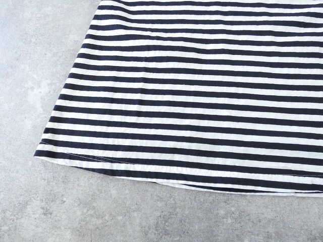 prit(プリット) 30/1リサイクルムラ糸天竺ボーダーノースリーブフレアプルオーバーの商品画像32