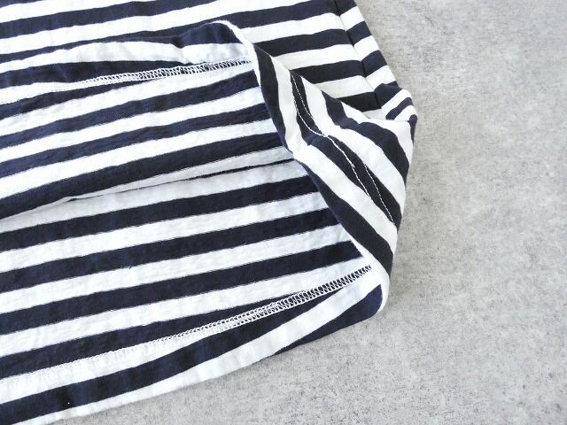 prit(プリット) 30/1リサイクルムラ糸天竺ボーダーノースリーブフレアプルオーバーの商品画像33